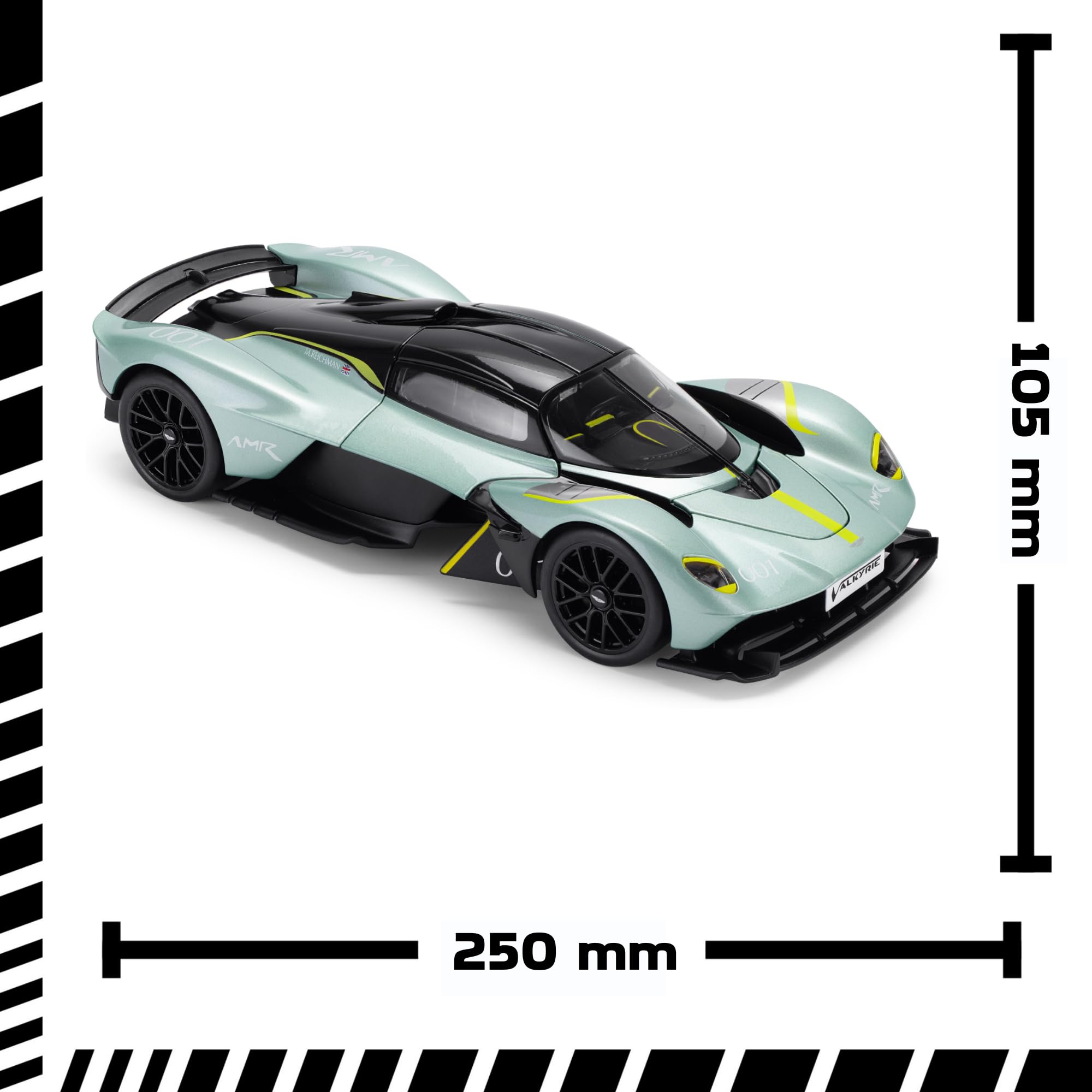 Aston Martin Valkyrie 1:18 Scale Die-Cast Model Car - Appletree Green, 25 centimeters - Image 3