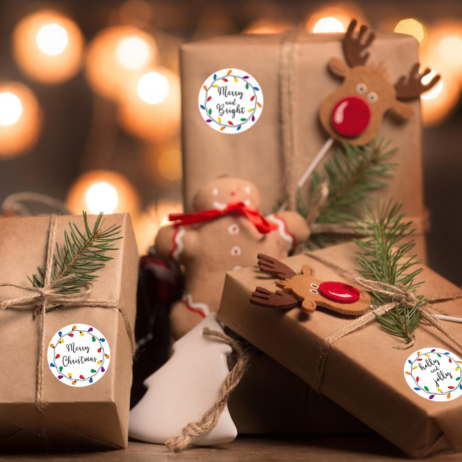 Anwyll Calcomanías de Feliz Navidad para sobres, bolsas de regalo, envoltura de regalos