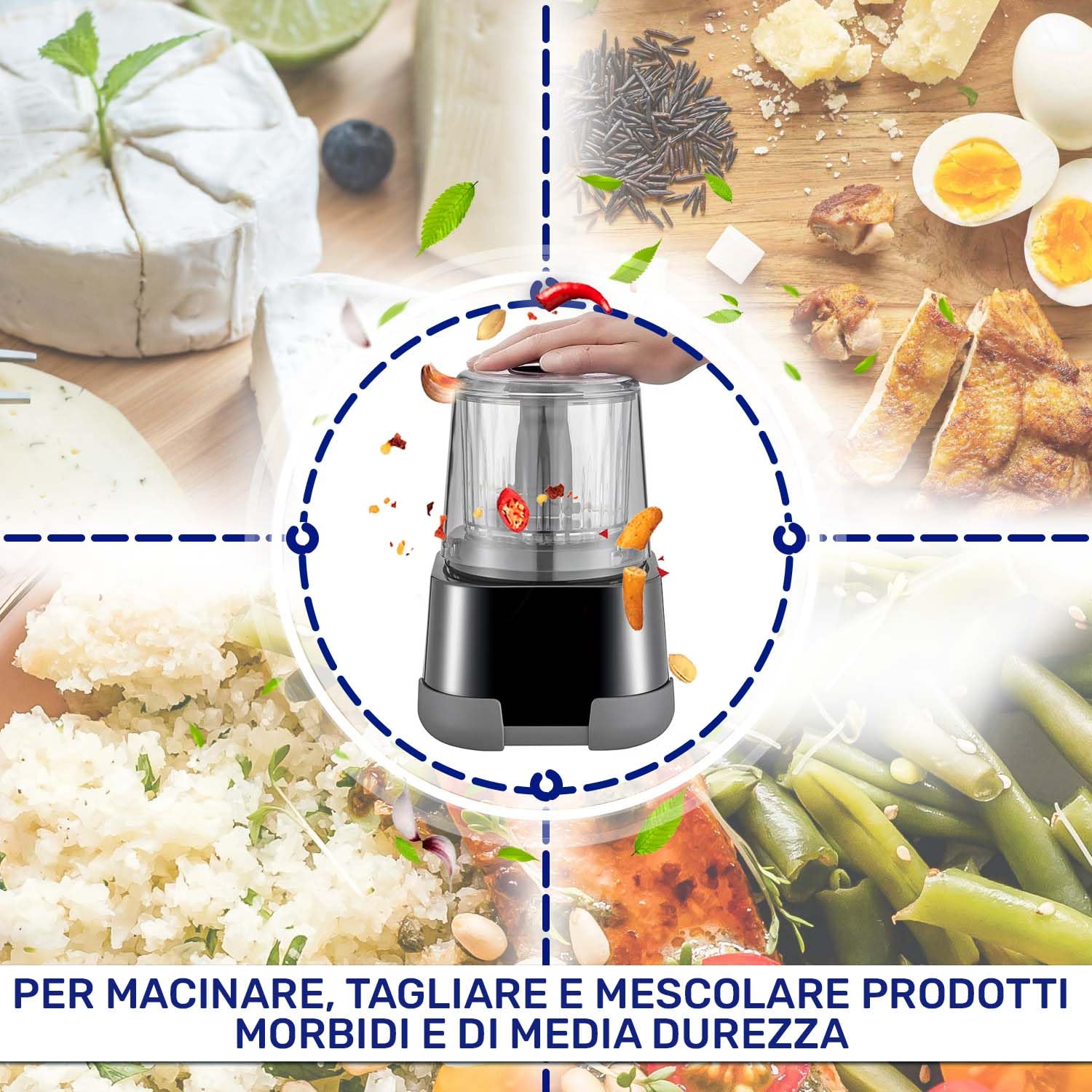 MONTERAL Ciotola del Tritatutto Elettrico con Codice Originale MS-4A11233 SS-1530000408 per Tefal per Moulinex La Moulinette XXL La Moulinette Ultimate