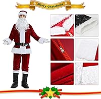 Vista 5 de Disfraz de Papá Noel para hombre, traje de Santa Claus de lujo para hombres adultos