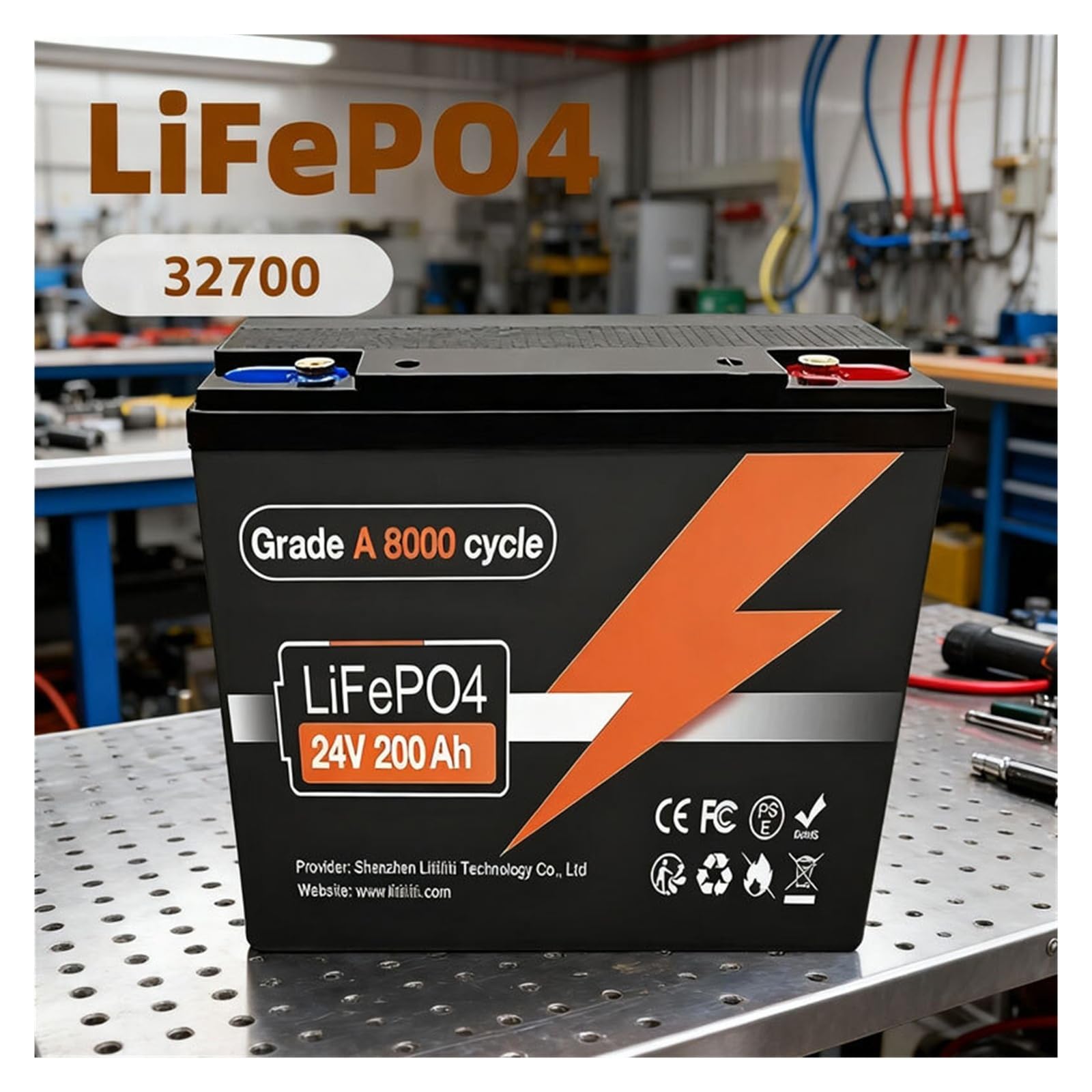 2026 24V Batería 150Ah 120Ah 200Ah LiFePO4 Batería 24V Soporte BMS 8000+ Tiempos De Ciclo for Barco Solar(24V 200Ah)
