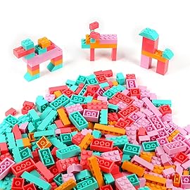 Reenwee Building Bricks 500 Pieces Set,Classic Colors Building Blocks Toys,Compatible with All Major Brands,Birthday Gift for Kids