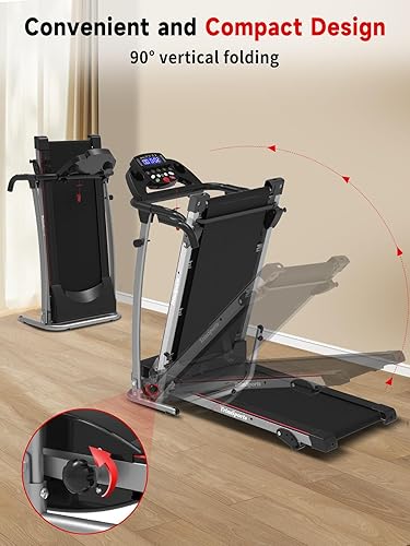 Vista 6 de Caminadoras para caminar para el hogar y la oficina, caminadora plegable eléctrica con inclinación de 220 libras, pequeña caminadora plegable