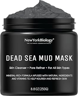 New York Biology Dead Sea Mud Mask for Face & Body - Spa-Quality Pore Refiner, Mineral-Rich for Oily Skin, Natural Tightener 8.8 oz