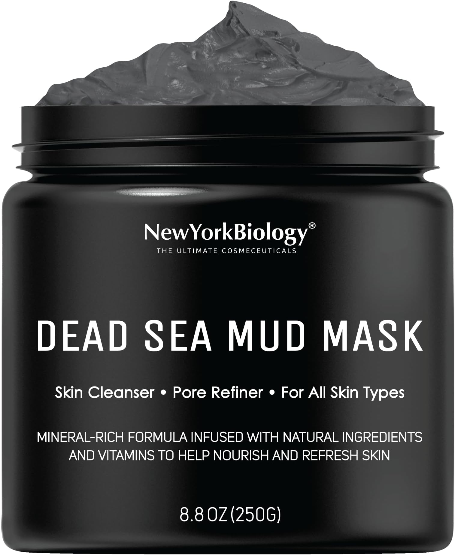New York Biology Dead Sea Mud Mask for Face and Body | Spa Quality Pore Refiner for Oily Skin | Natural Skincare for Women & Men | Tighten Skin for A Healthier Complexion | 8.8 oz