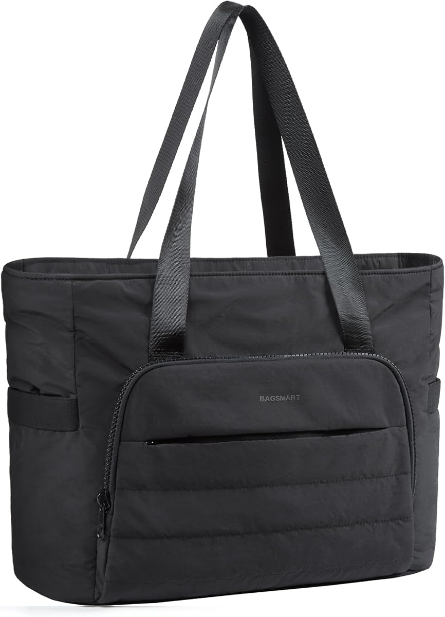 Tote Bag for Women, Lightweight Tote Bag with Yoga Mat Strap | Quilted Handbag for Daily, Work, Gym