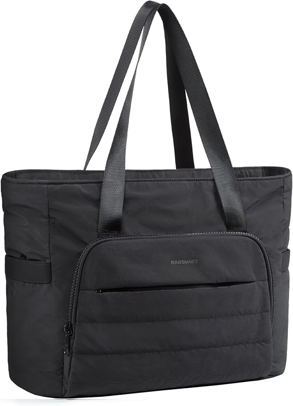 Tote Bag for Women, Lightweight Tote Bag with Yoga Mat Strap | Quilted Handbag for Daily, Work, Gym