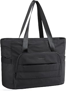 BAGSMART Tote Bag for Women, Lightweight Tote Bag with Yoga Mat Strap