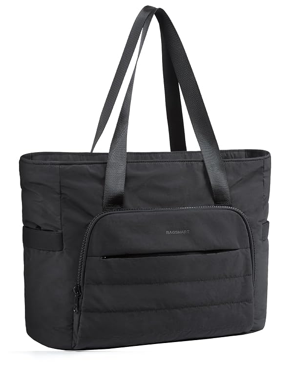 BAGSMART Tote Bag for Women, Tote Bag with Zipper Work Tote with Compartments Nurse Shoulder Hanbag for Travel, Gym by BAGSMART - Used condition - US$9.74