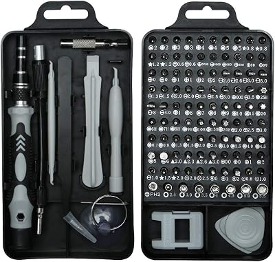 Precision Screwdriver Set, 115 in 1 Professional Multi-Function Magnetic Repair Computer Tool Kit Compatible with iPhone/iPad/Android/Laptop/PC (Black)