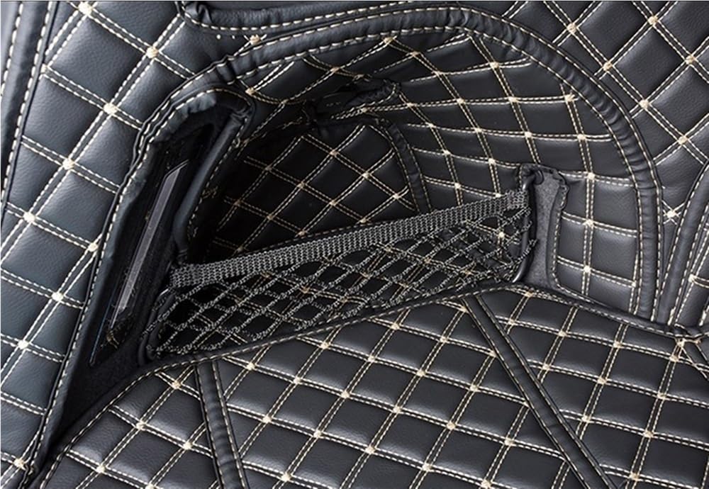 Per Q7 7 Seater 2022 PU Tappeto Bagagliaio | Veicolo Bagagliaio Tappetini Waterproof Liners Bagagliaio Tappetini Protezione Copertura Auto Accesorios(Black Red 1pcs)