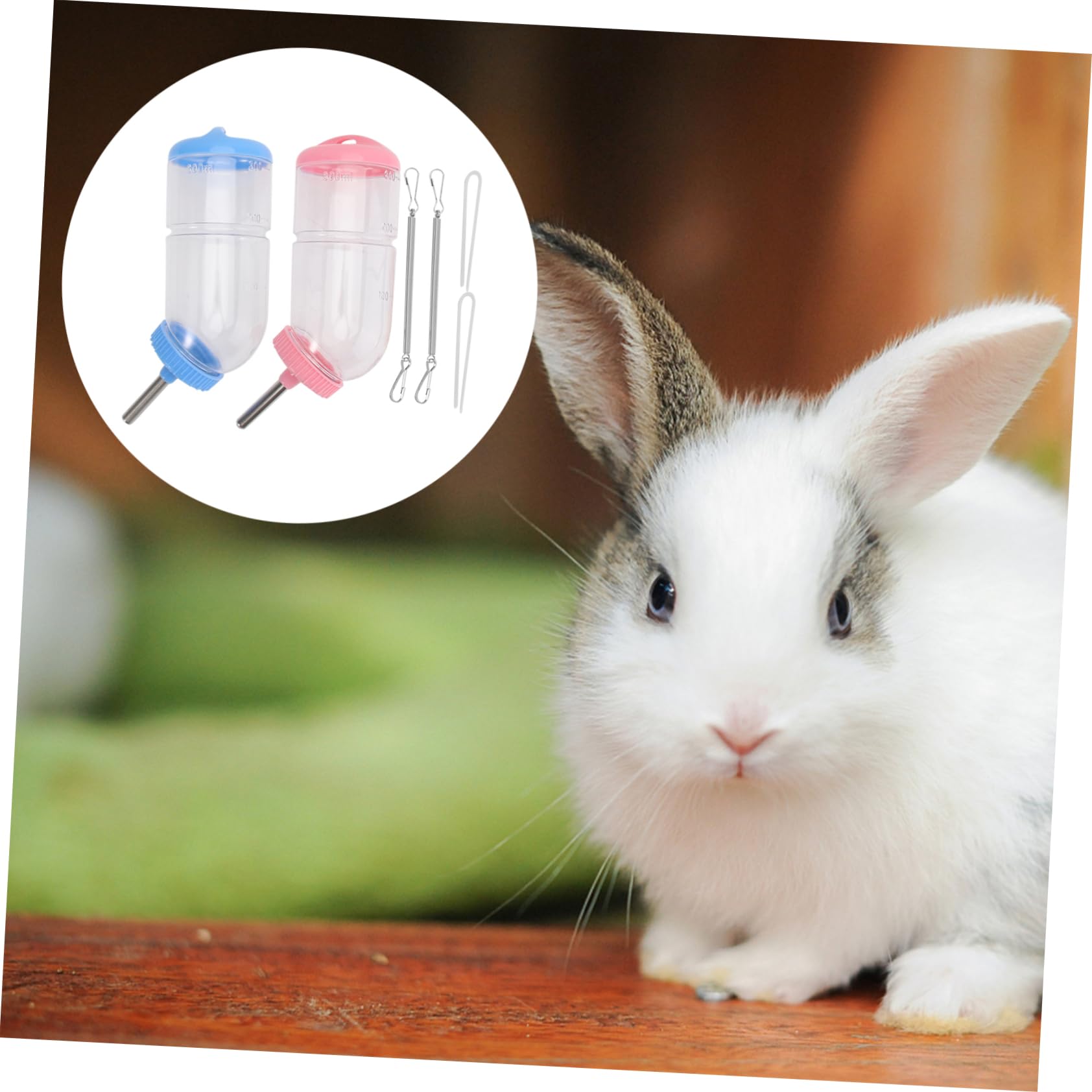 VANZACK 6pièces Fontaine à Eau pour Petits Animaux Abreuvoir Automatique Inoxydable pour Lapins Cobayes Chinchillas Distributeur Pratique sans Fuite