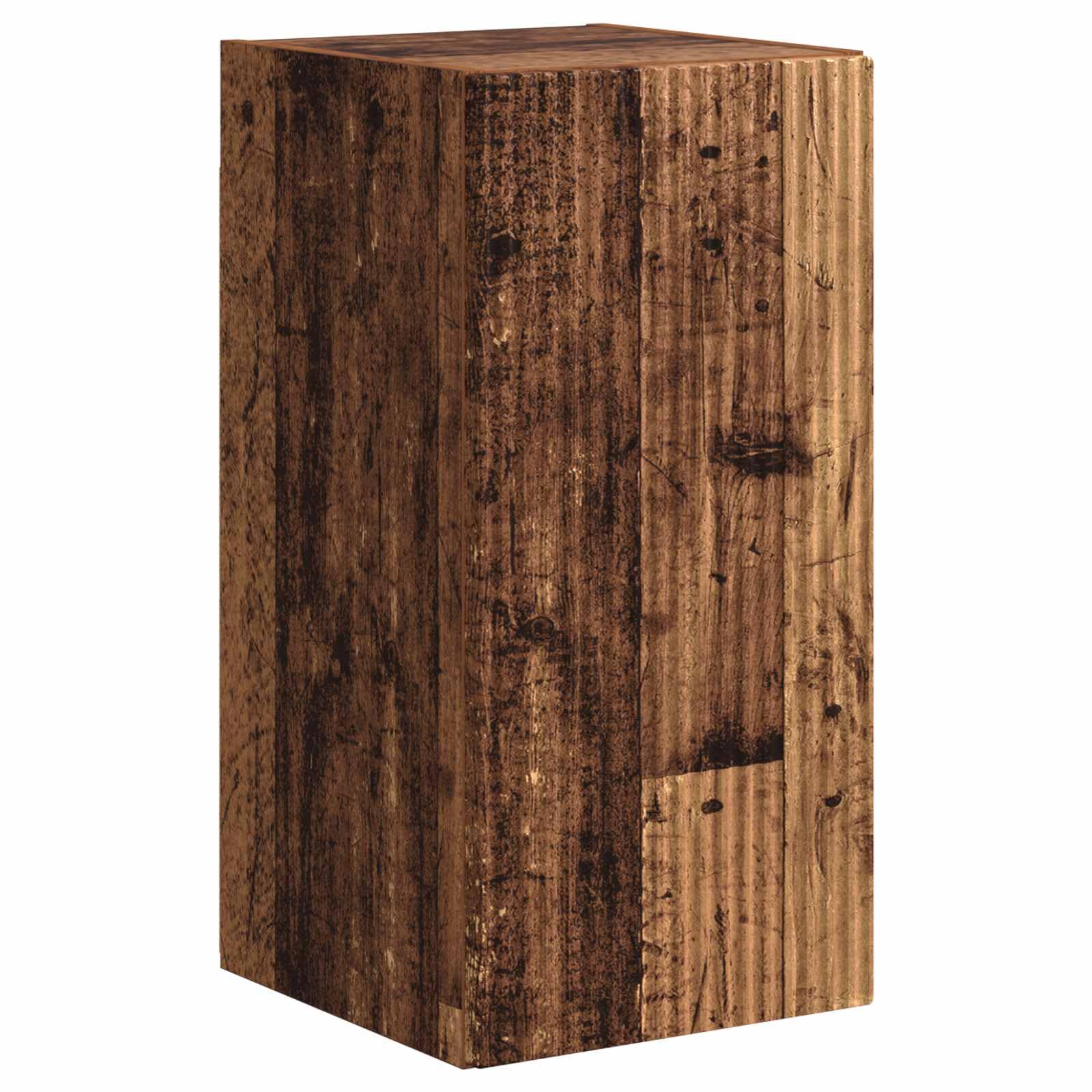 TV-Schrankset 5 pcs Altholz Holzwerkstoff Wandregale Media Center Unterhaltungscenter Fernsehschrank Wohnzimmermöbel Stauraum Schiebetür Kabelmanagement USB Steckdose modernes Design 5-teilig