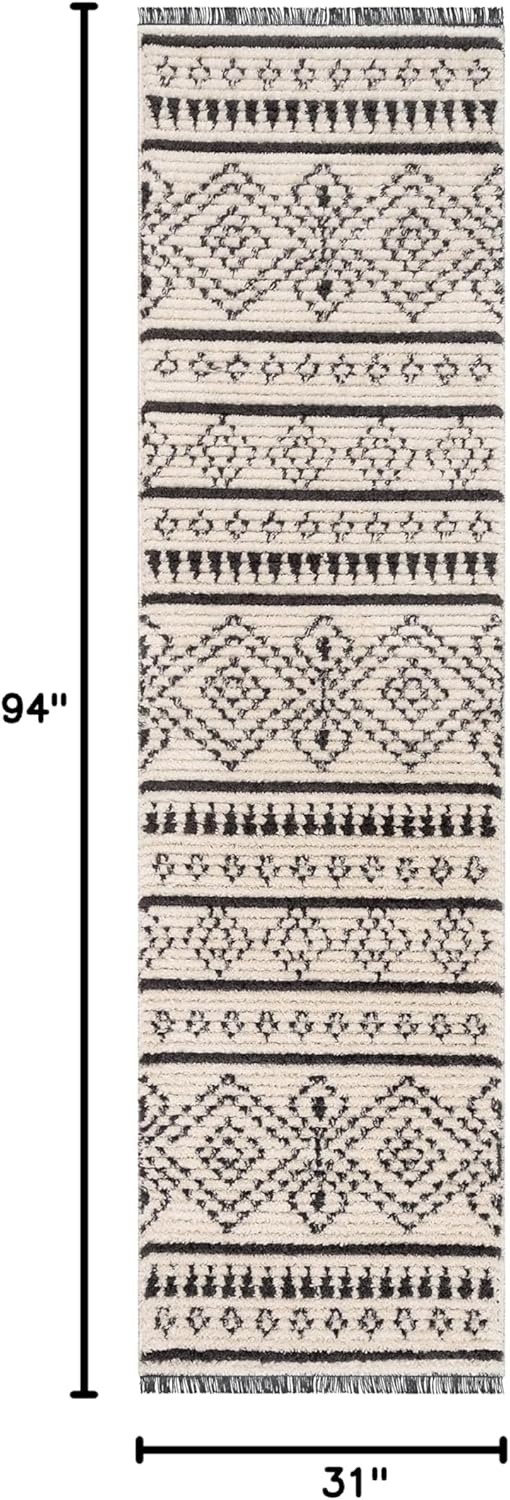 Well Woven Odwina Grey Tribal Diamond Pattern Runner Rug 3x10 (2'7" x 9'10")