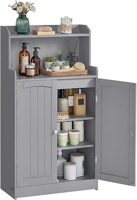 VASAGLE Dove Gray Bathroom Storage Cabinet