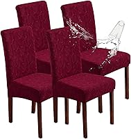 Vista 25 de Fundas Impermeables para Sillas de Comedor, Fundas para Sillas de Comedor Elásticas Parsons Fundas para Sillas, para Comedor Cocina Protector
