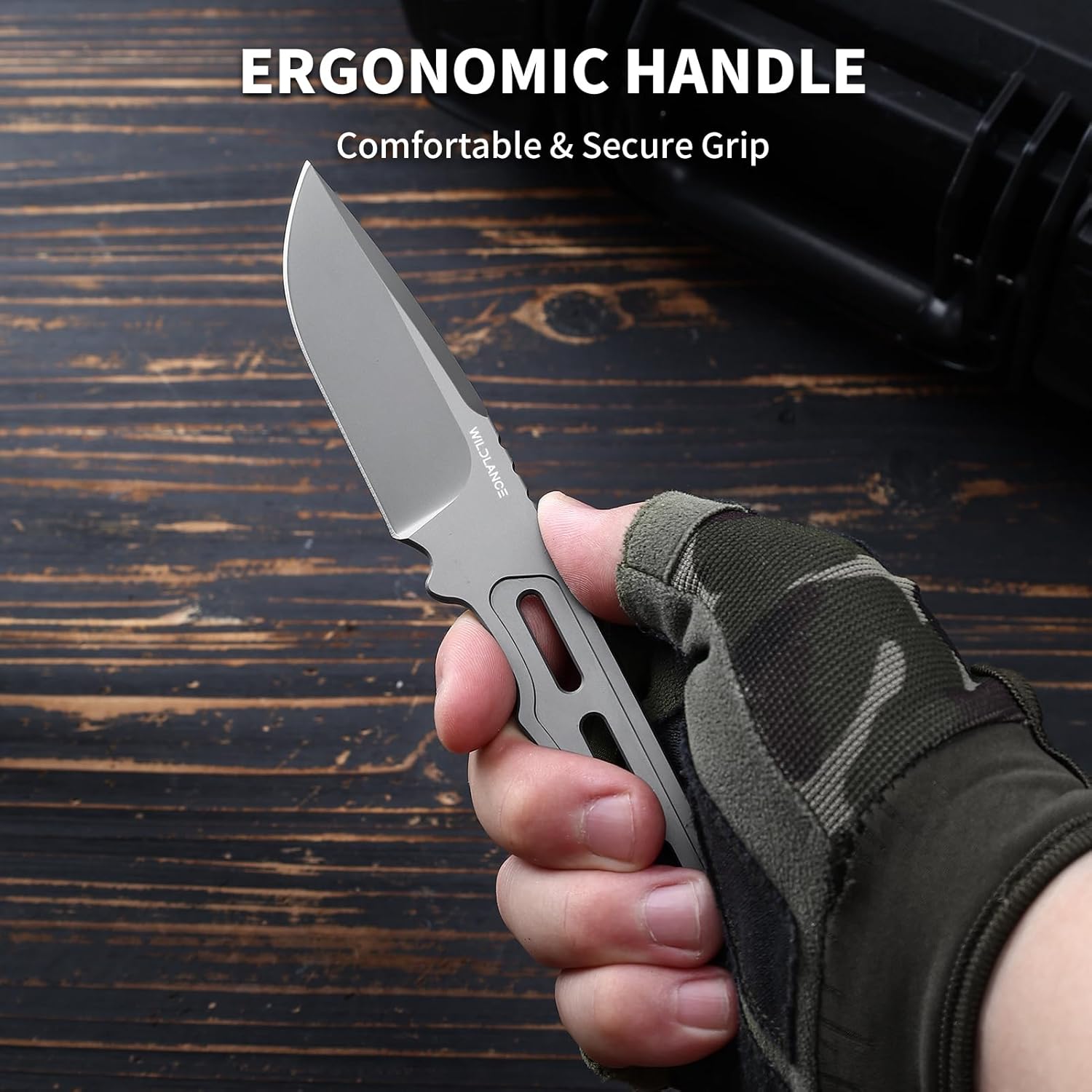 EDC Fixed Blade Knife with Sheath, Camping Knife Fixed Blade 3.15" Outdoor Survival Blade Full Tang Hunting Knives for Men Women BS-01