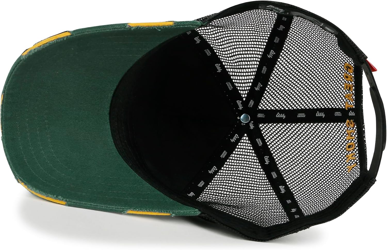 ililily Premium Howels Embroidery Vintage Baseball Cap Distressed Trucker Hat