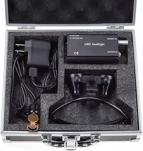 Miniatura 5 de BoNew 3.5 lupas de vidrio + lámpara de cabeza de 5 W con clip en caja de aluminio (color negro)