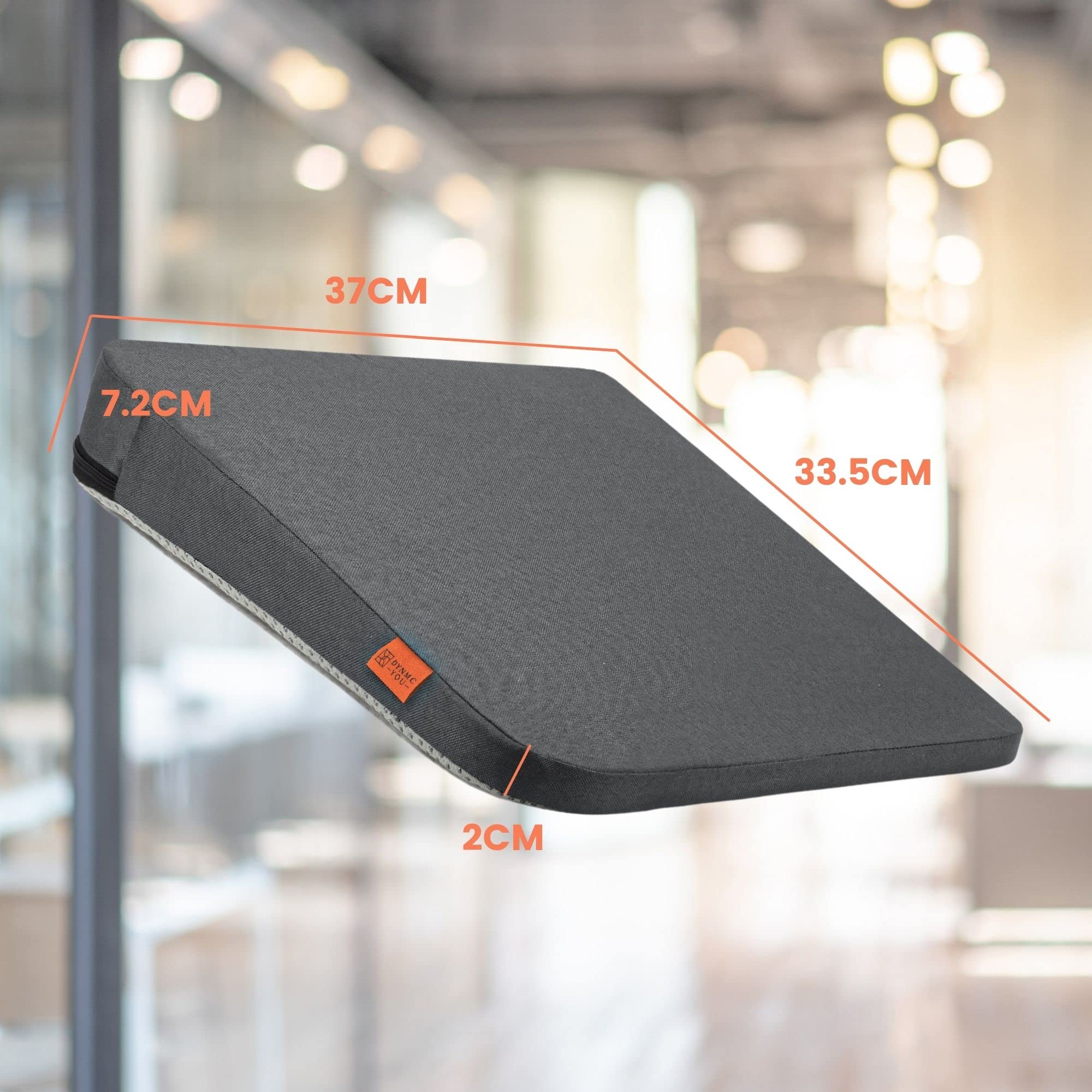 Cuscino Sedile Auto Ergonomico a Cuneo Solido in Gommapiuma Grigio Scuro