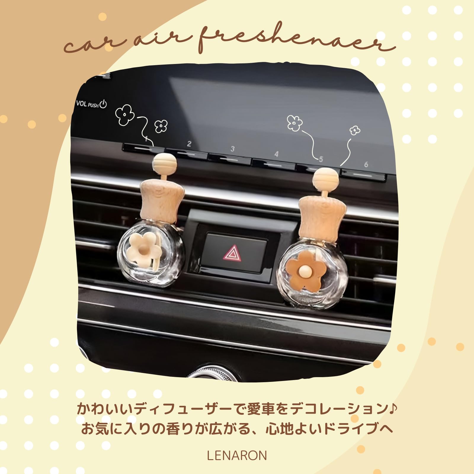 Amazon.co.jp: LENARON 車 香水入れ アロマ カー ディフューザー 2個