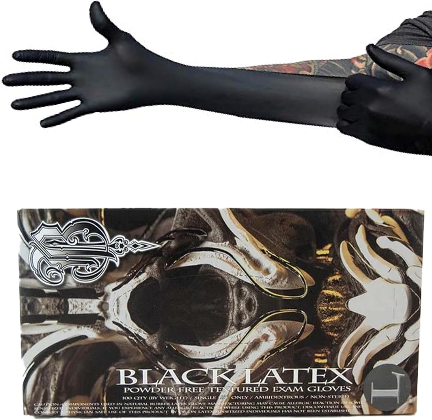 Blackwork Latex Gloves 1000ctCase, 100ctBox, XSmall to XLarge