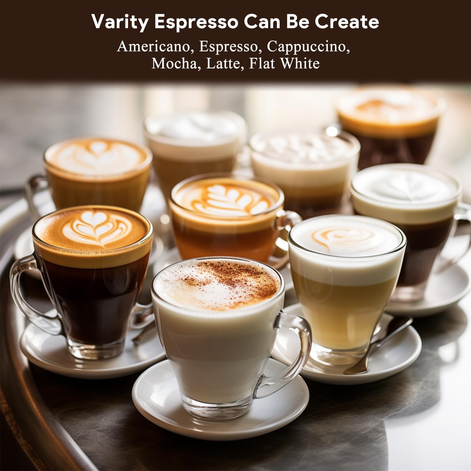 Máquinas de café espresso, máquina de espresso de acero inoxidable con espumador de leche y varita de vapor para café con leche, capuchino, cafetera espresso de 15 bar para el hogar con tanque