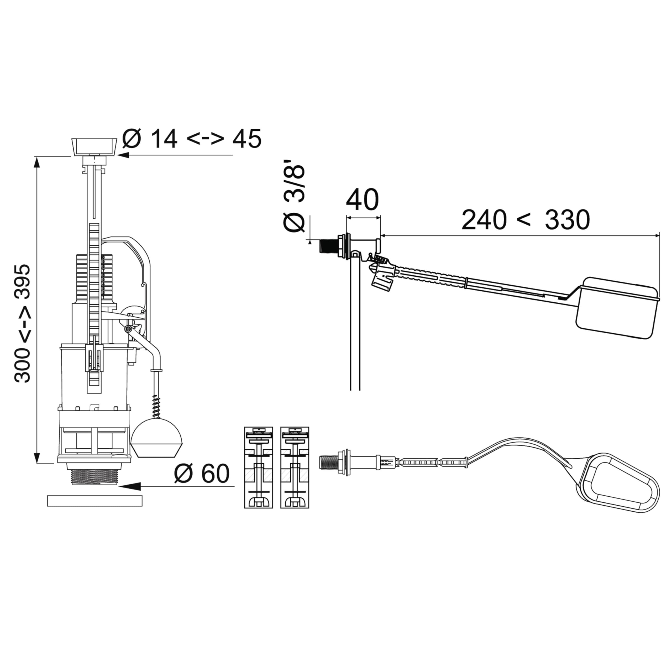 Mécanisme MVB00 double poussoir à étrier