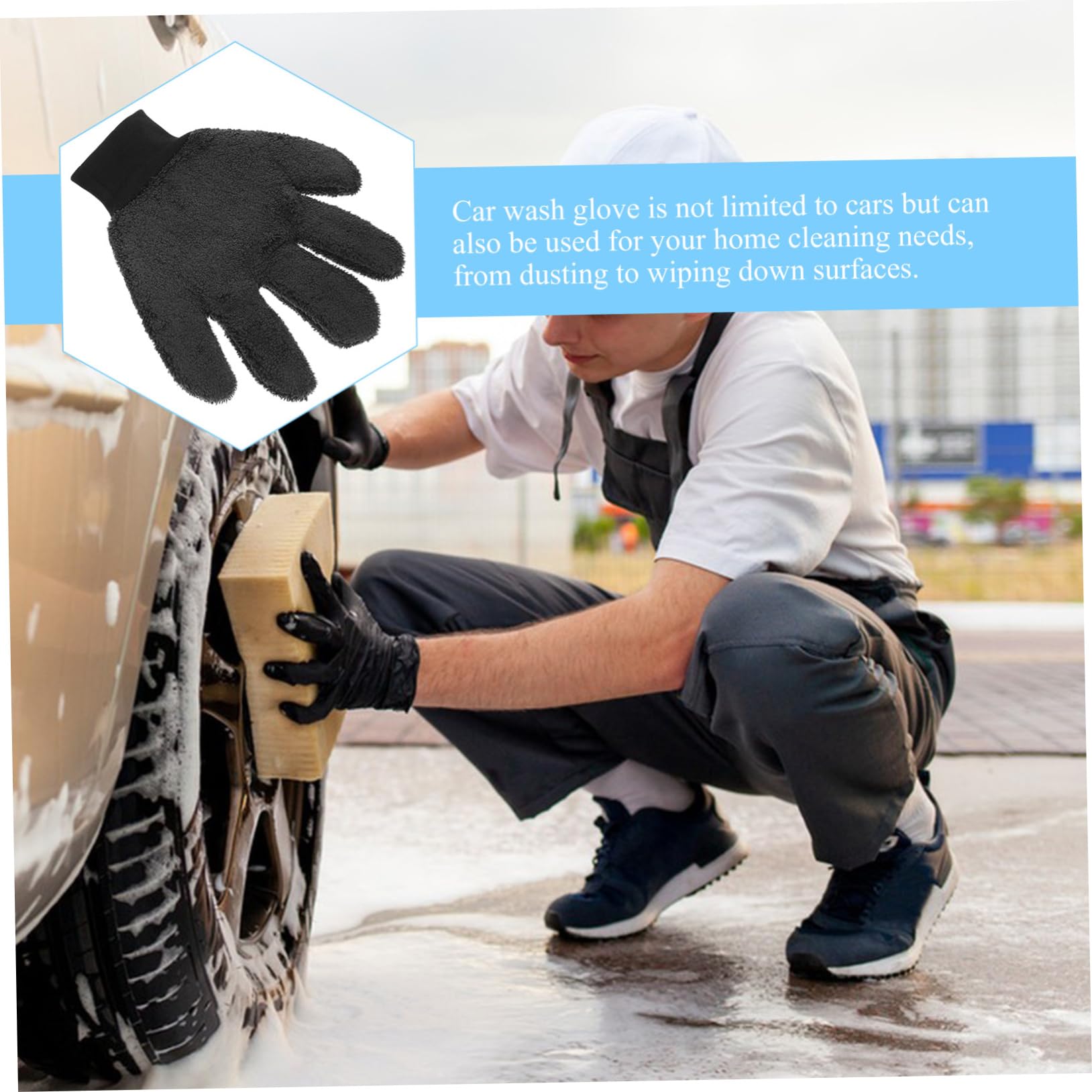 Gatuida 4pièces De Lavage De Voiture Microfibre Réversible Nettoyage Automobile Pratique pour Extérieur des Véhicules Accessoire De Nettoyage Polyvalent pour Maison Voiture