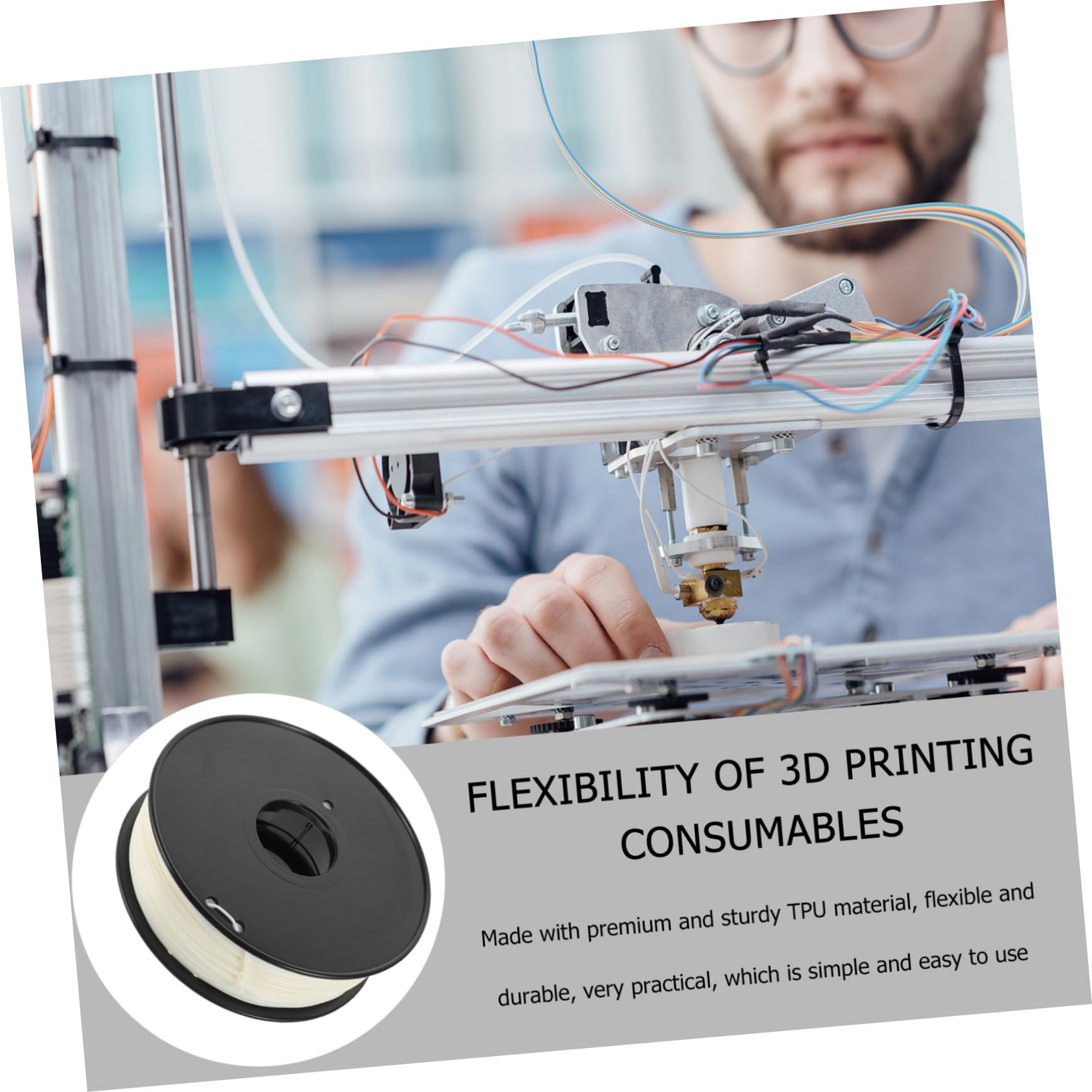 Filamento 3d Asa de 1, 75mm para Impresora 3d Blanco | Suministro de Impresión, Alta Dureza y Gran Tasa de Éxito, Formato para Trabajos de Fabricación Aditiva