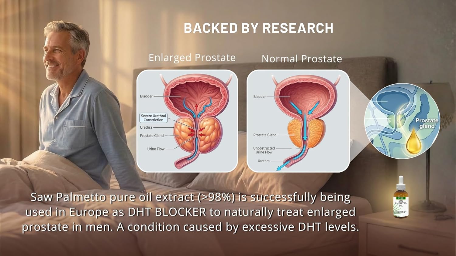 Pure Saw Palmetto Oil – 95-98% Concentrated Organic Extract – Liquid Saw Palmetto for Men & Women – Alternative to Capsules & Powder – 2 Fl Oz