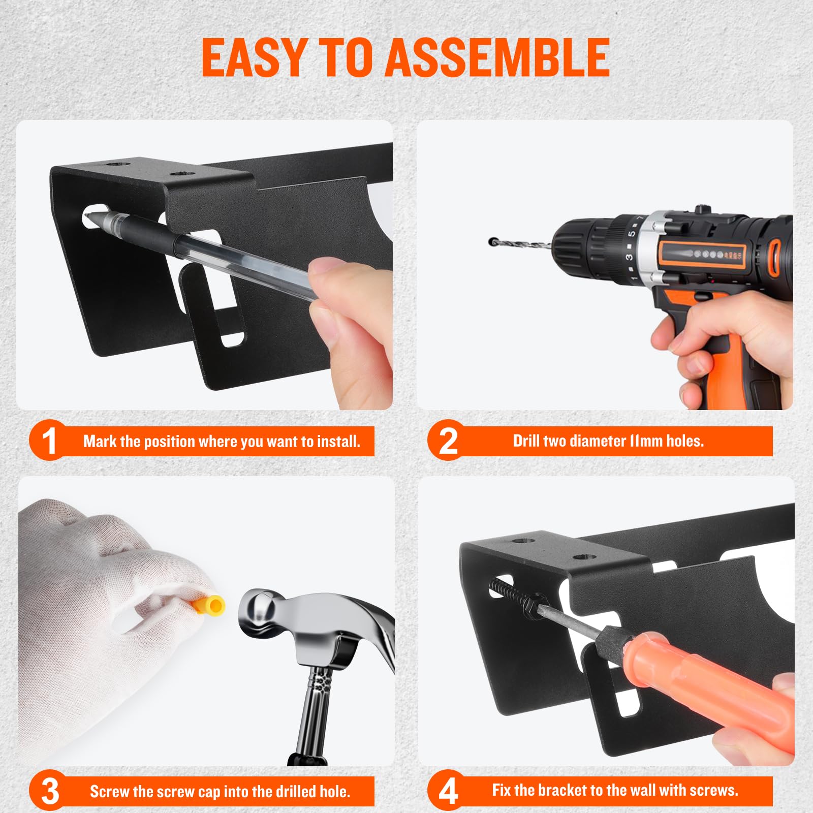 STEEIRO Winkelschleifer Halterung 2 Stück - Wandhalterung Für 127mm Schleifer