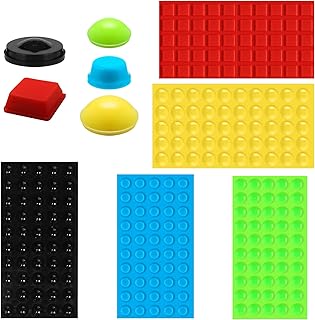 250pcs Bump Dots for Visually Impaired, Assorted Sizes Adhesive Silicone Braille Stickers Low Vision Aids Tactile Dots for Blind & Elderly (Black, Red, Green, Yellow, Blue)