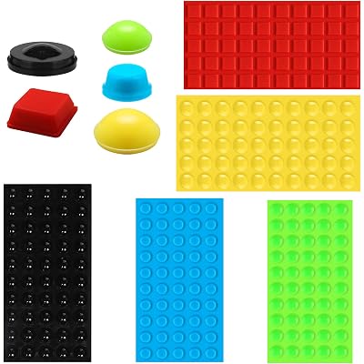 250pcs Bump Dots for Visually Impaired, Assorted Sizes Adhesive Silicone Braille Stickers Low Vision Aids Tactile Dots for Blind & Elderly (Black, Red, Green, Yellow, Blue)