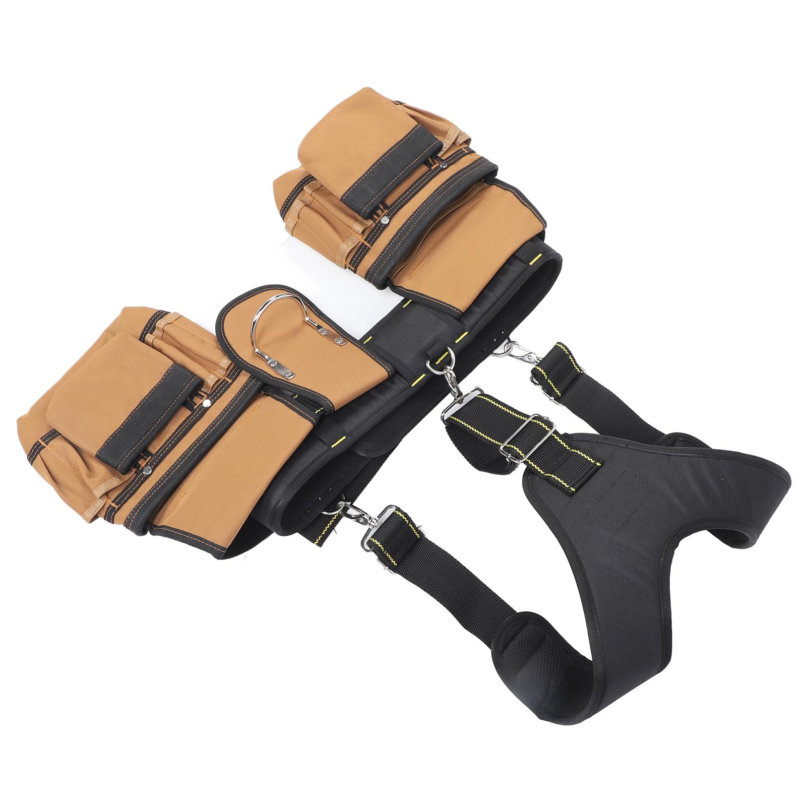 Cinturón ajustable para herramientas de carpintero, cinturón de herramientas de construcción con bolsas desmontables, cinturón de tela Oxford 1200D para electricistas, fontaneros, carpinteros y