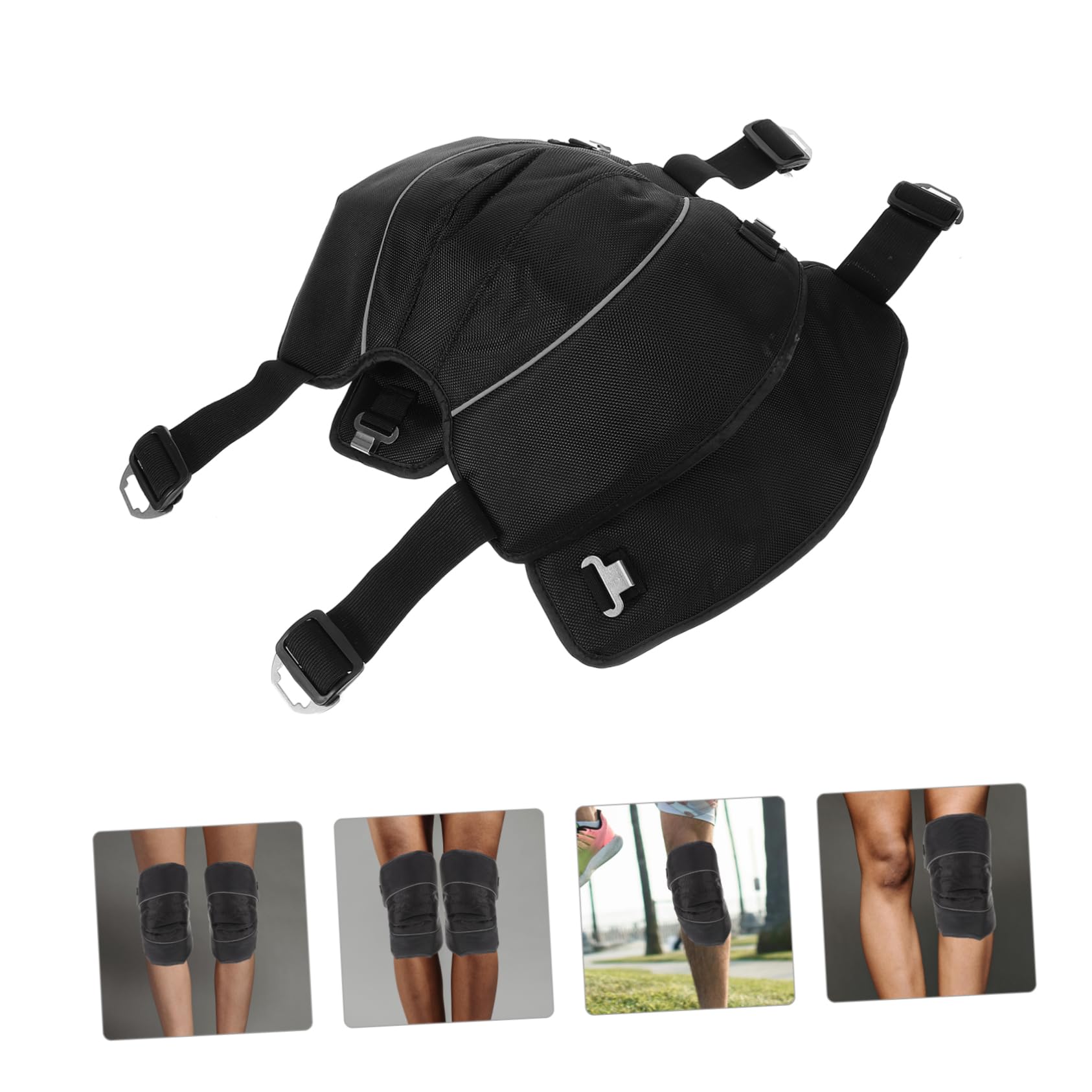 minkissy 4sets Adjustable Protective Knee Pads for Snowboarding and Motorcycling Lightweight Pu Material Impact Resistant Riding Gear for Biking and Outdoor Sports 2pcs*4