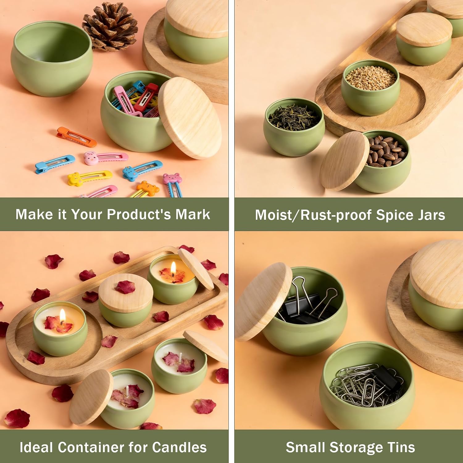 Candle Jars for Making Candles, 16PCS Candle Jars with Lids, 2.5oz Empty Candle Tins, Metal Small Tins with Lids, Bulk Tin Containers, Candle Making Jars for Candle Making, Storage, Small Plants