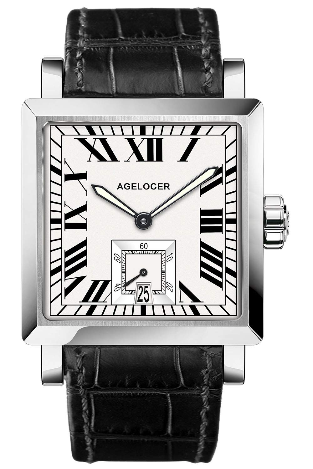 agelocer Uhren Herren mechanisch Analog Wasserdicht Armbanduhr Herren Mode Lässig Business Herrenuhr mit Kalender Uhr Geschenk für Männer (DE:3302A1)