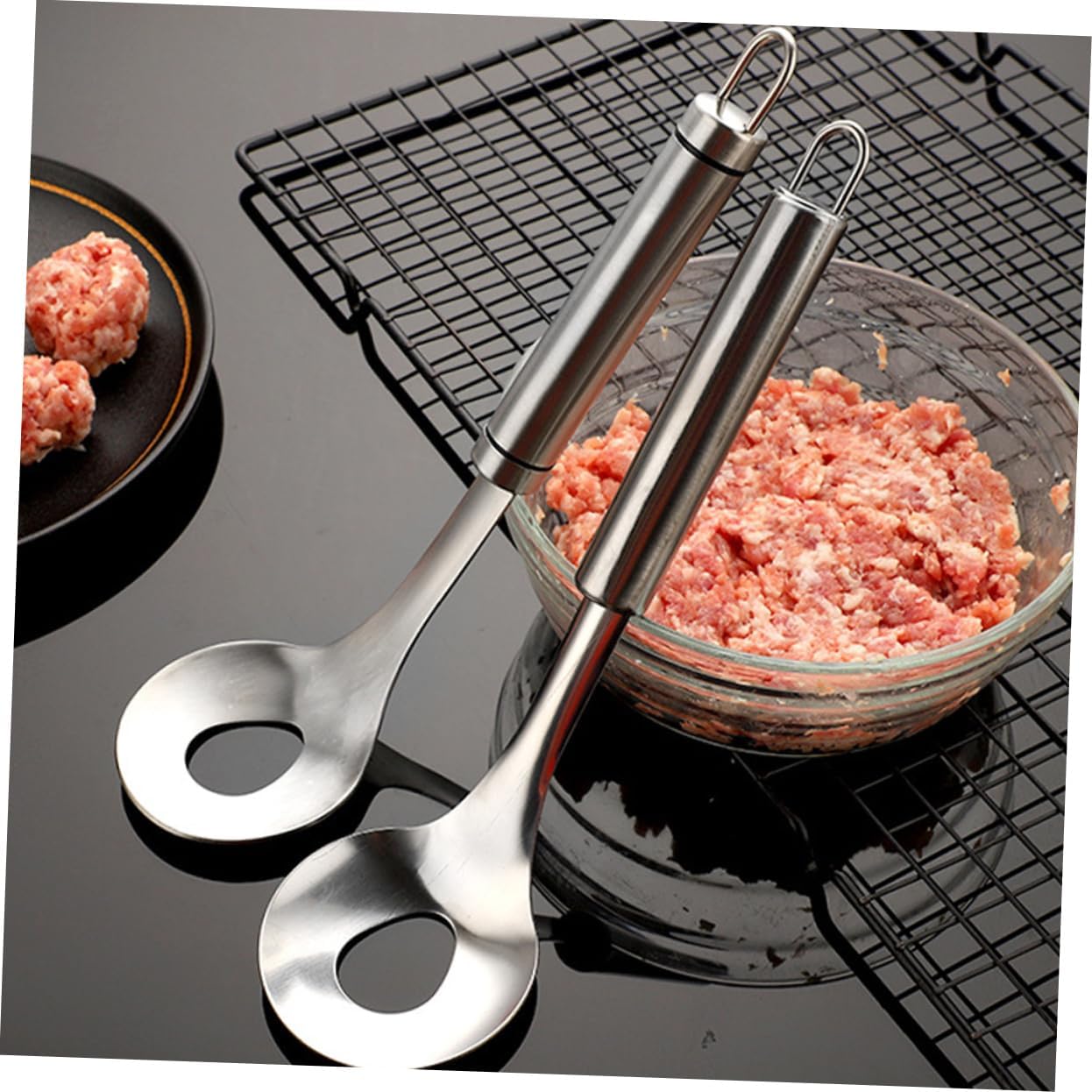 2Pcs Glass Dumpling Filling Mixing Bowl Set Large Prep Bowls for Cooking and Salad Sturdy Kitchen Glass Lids