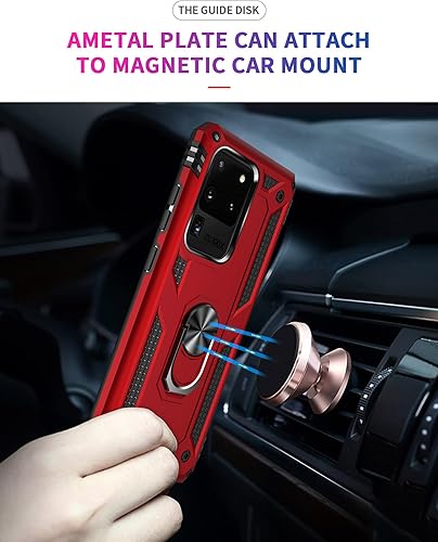 Miniatura 3 de ADDIT Funda S20 Ultra para Samsung Galaxy S20 Ultra, con anillo de soporte, soporte ajustable, grado militar, protección resistente, a prueba de