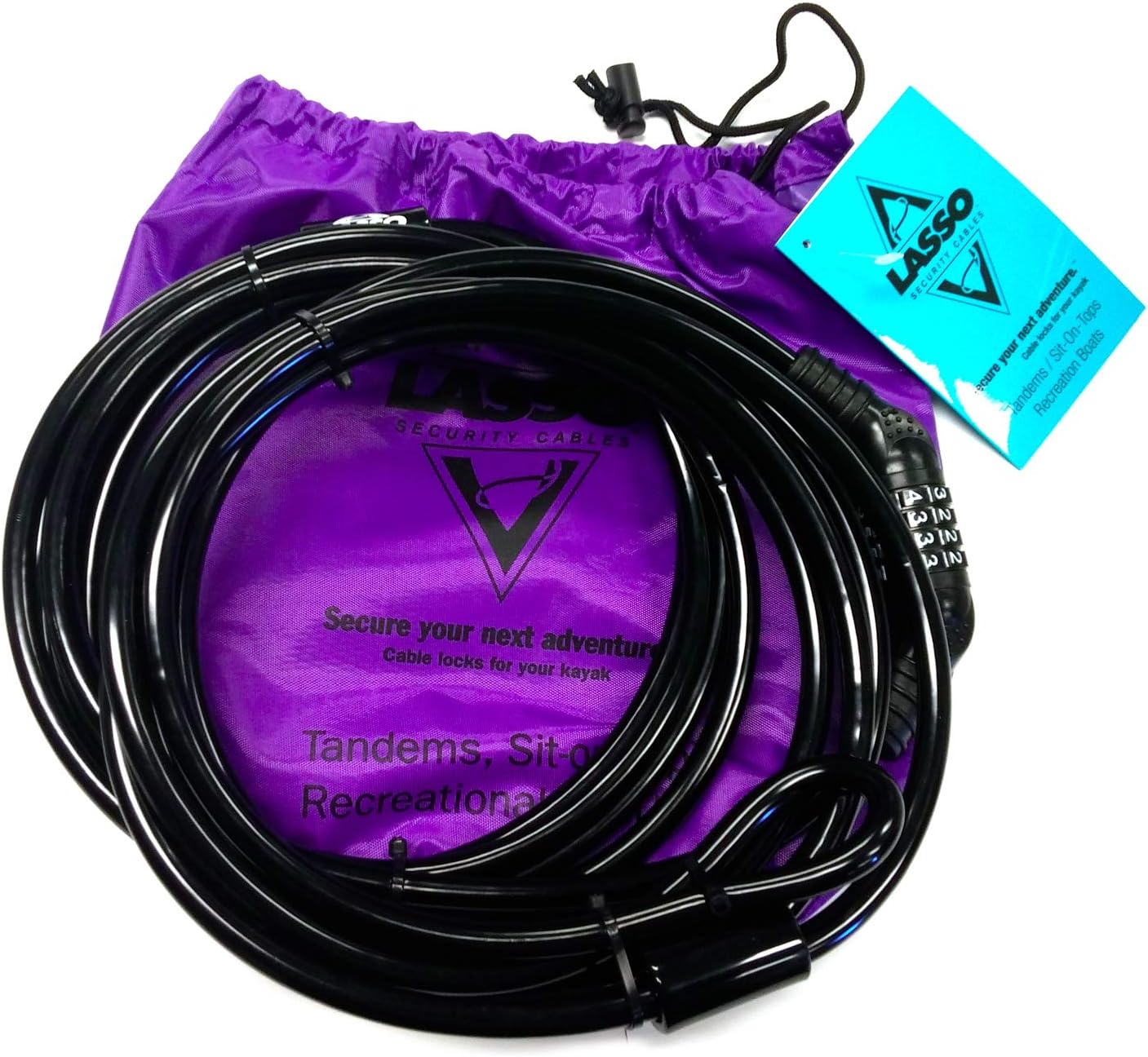 Lasso Tandem Kayak Security Cable/Sit Top SLC1200, Cable Locks Amazon