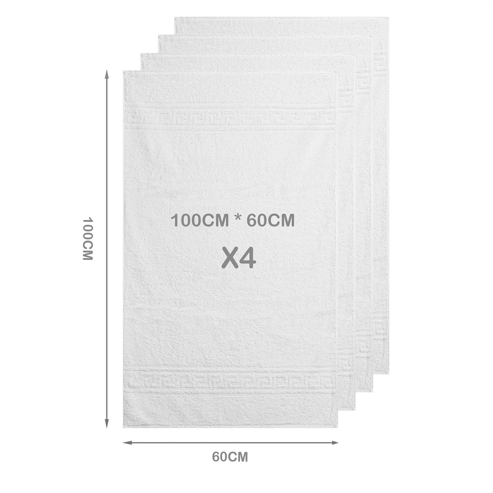 Set in 4 Asciugamano in 100% cotone filato ad anello – Adatto sia per uso quotidiano che sportivo – Extra Morbidi e Assorbenti. MADE IN ITALY – 60 X 100CM (BIANCO) (Confezione da 2)
