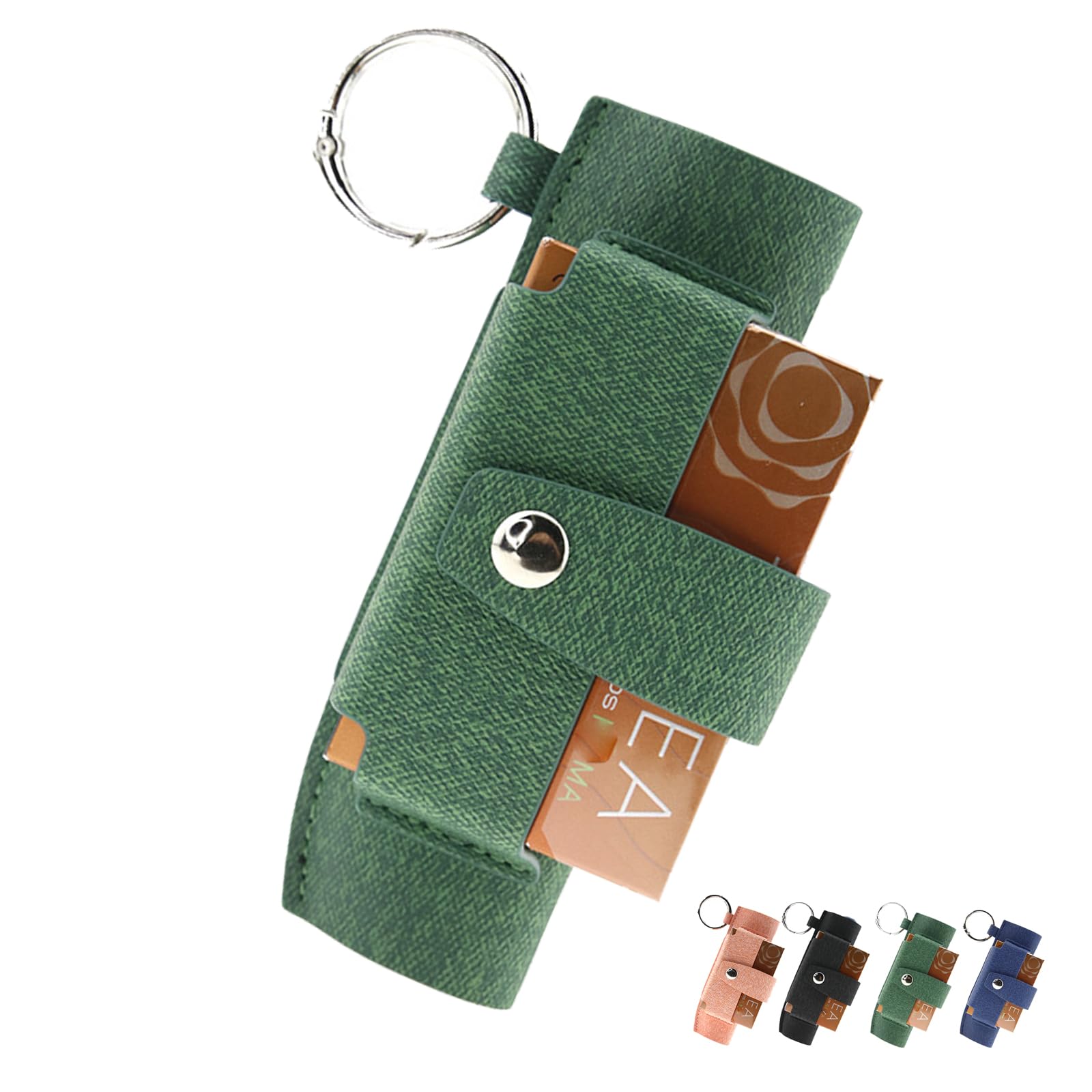 Case Compatible with IQOS Protective Case (Compatible with Iluma One/Compatible with Iluma i One) Accessories Starter Set Leather Case Protective Cap with Cigarette Case, Green, Formal