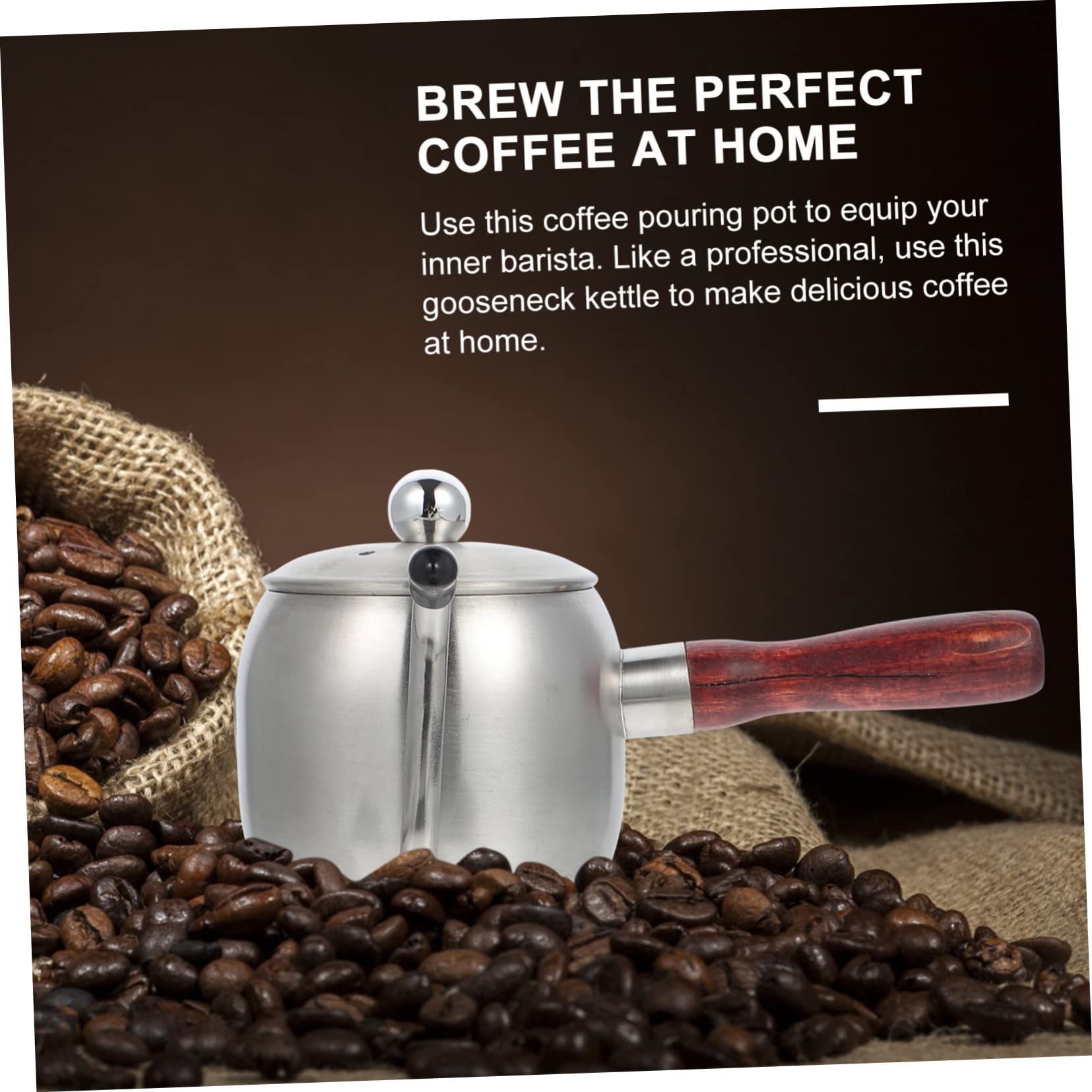 Unomor 1Pc Stainless Pouring Kettle with Handle Ergonomic Design for Hand Drip Brewing Easy to Clean Smooth Surface for Coffee Lovers