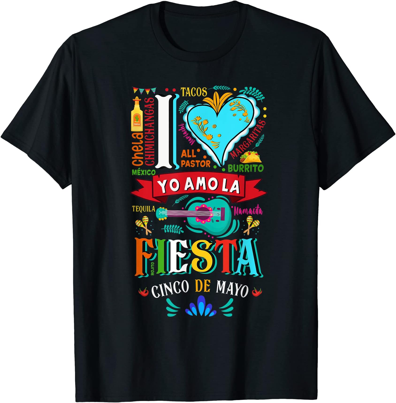 Mammacita Tacos Tequila Cerveza Mexican Cinco De Mayo Drinko T-Shirt