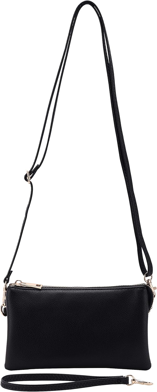 B BRENTANO Vegan Leather Multi-Pocket Crossbody Purse/Clutch with Card Slots, Removable Wristlet & Adjustable Shoulder Strap | Vegan Leather, Multi-Pocket, Card Slots, Removable Wristlet - Image 2