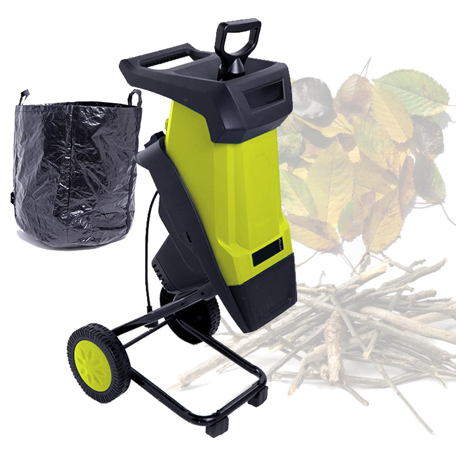 Broyeur de feuilles électrique automatique 2400W broyeur de végétaux de 50L