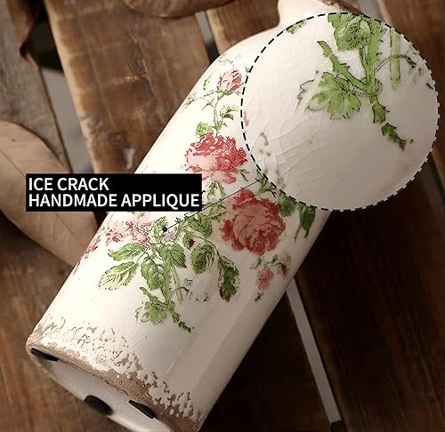 Miniatura 5 de Florero rústico de cerámica, florero envejecido para decoración del hogar, decoración de estante ideal, jarrón bohemio para sala de estar,