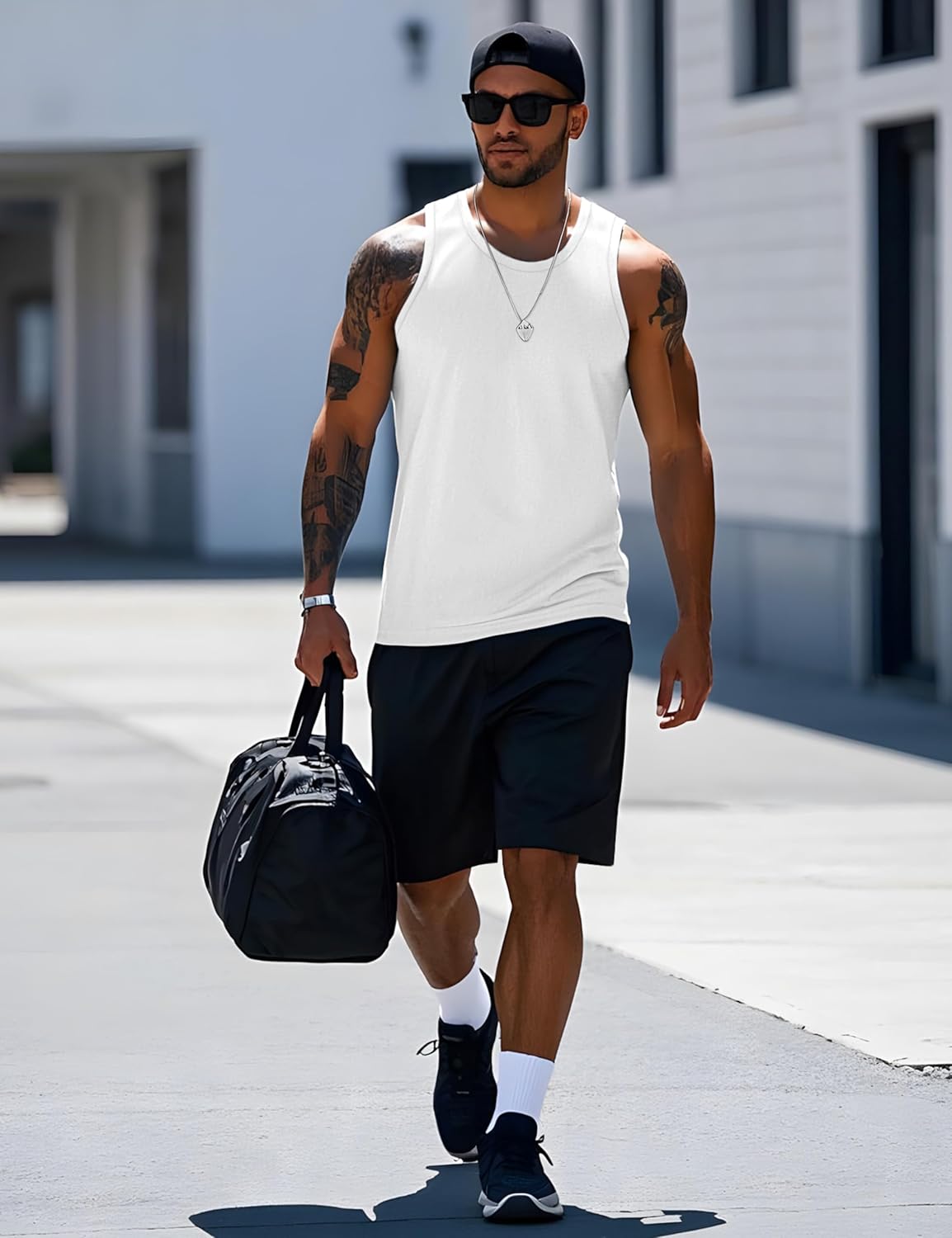 MAGCOMSEN Mens Workout Tank Tops Muscle Athletic Gym Cotton Undershirt Sleeveless Shirts - Image 4