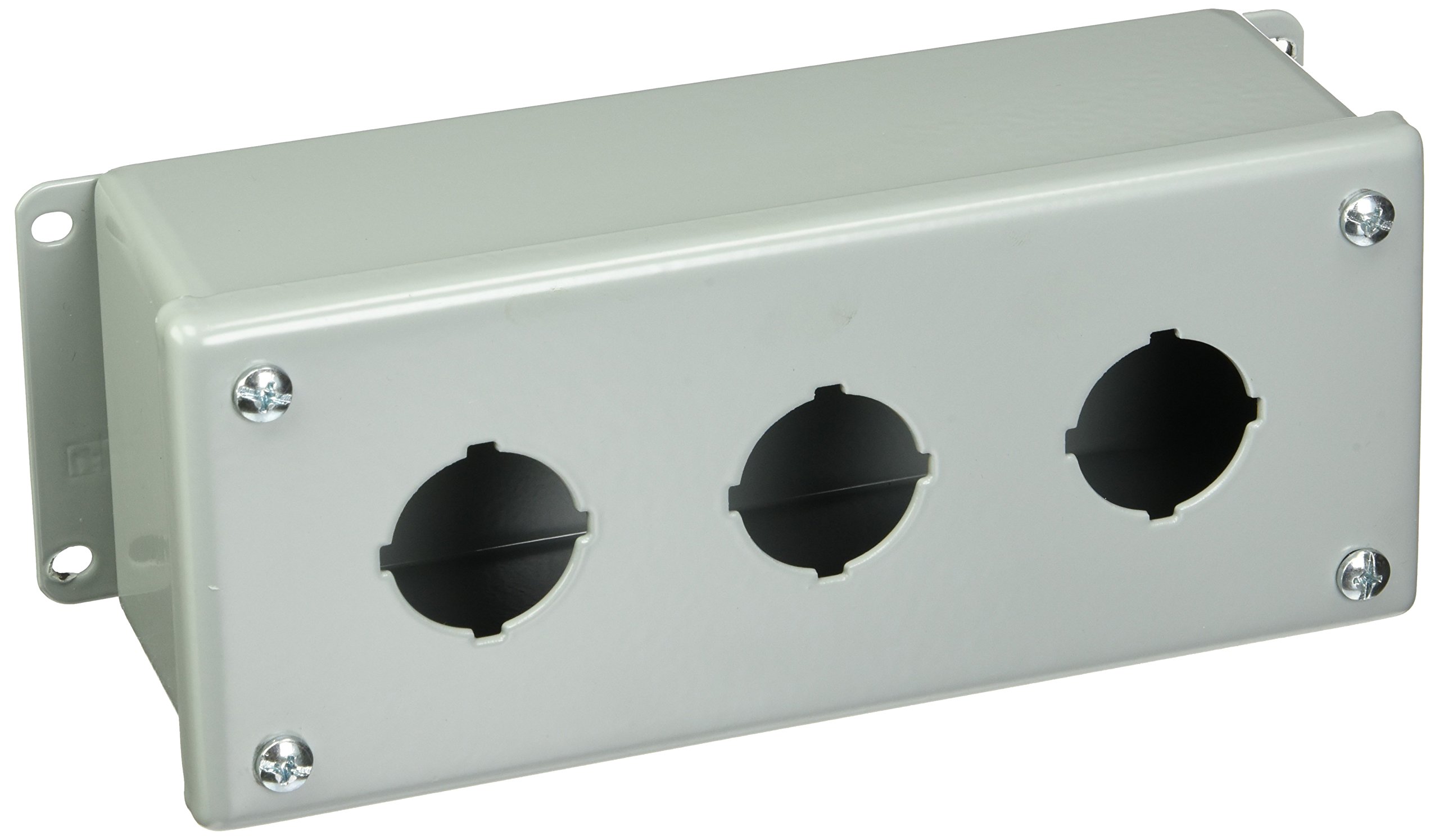 Hoffman E3PB Enclosure for 3 30.5 mm Pushbuttons, Steel, Gray